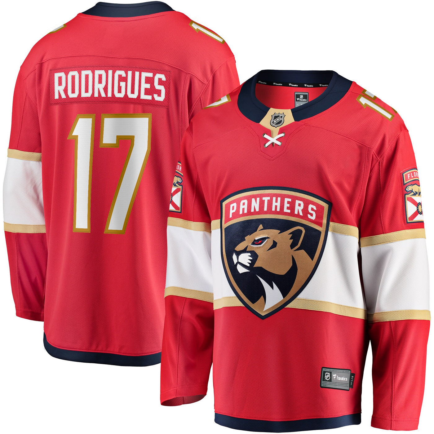 Florida Panthers Evan Rodrigues Fanatics Red Home Breakaway Jersey