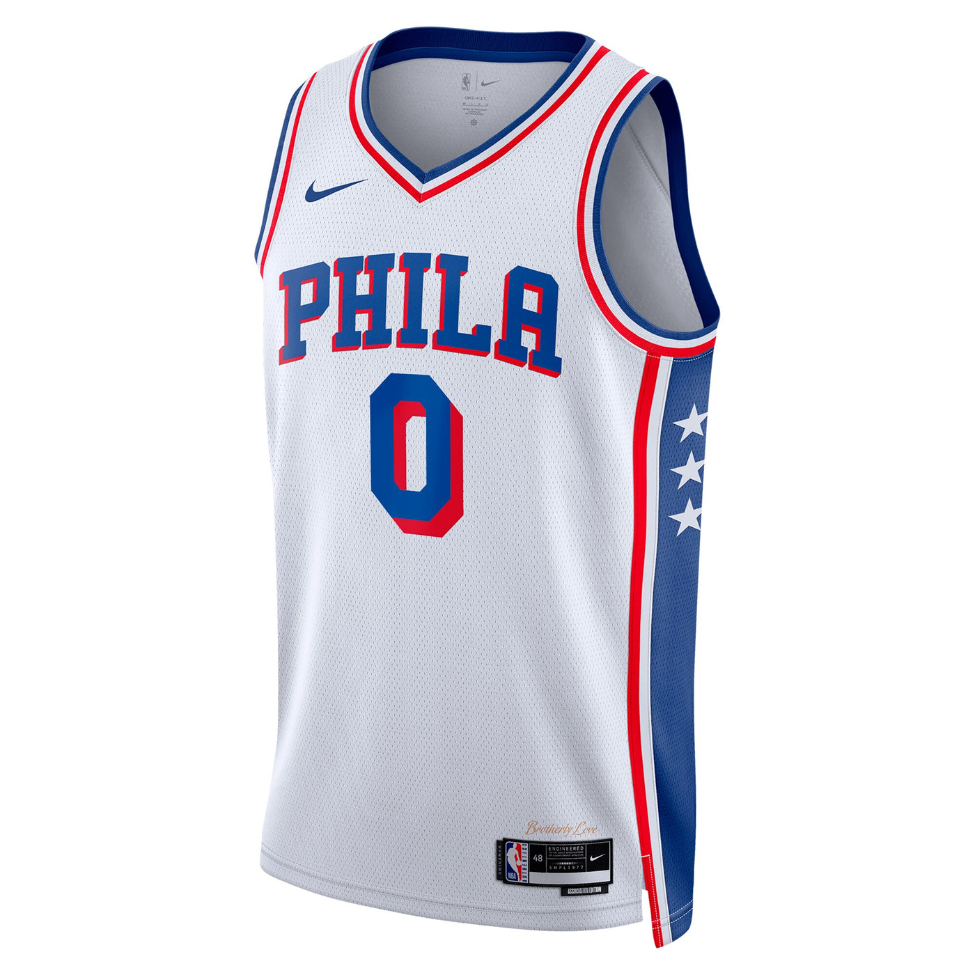 Philadelphia 76ers Nike Association Edition Swingman Jersey - White - Tyrese Maxey