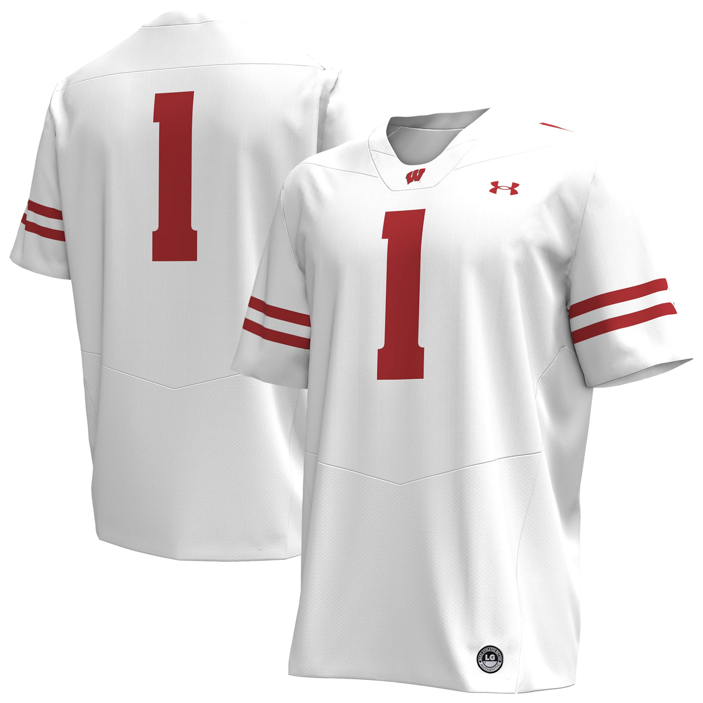 Under Armour #1 White Wisconsin Badgers Replica Football Jersey