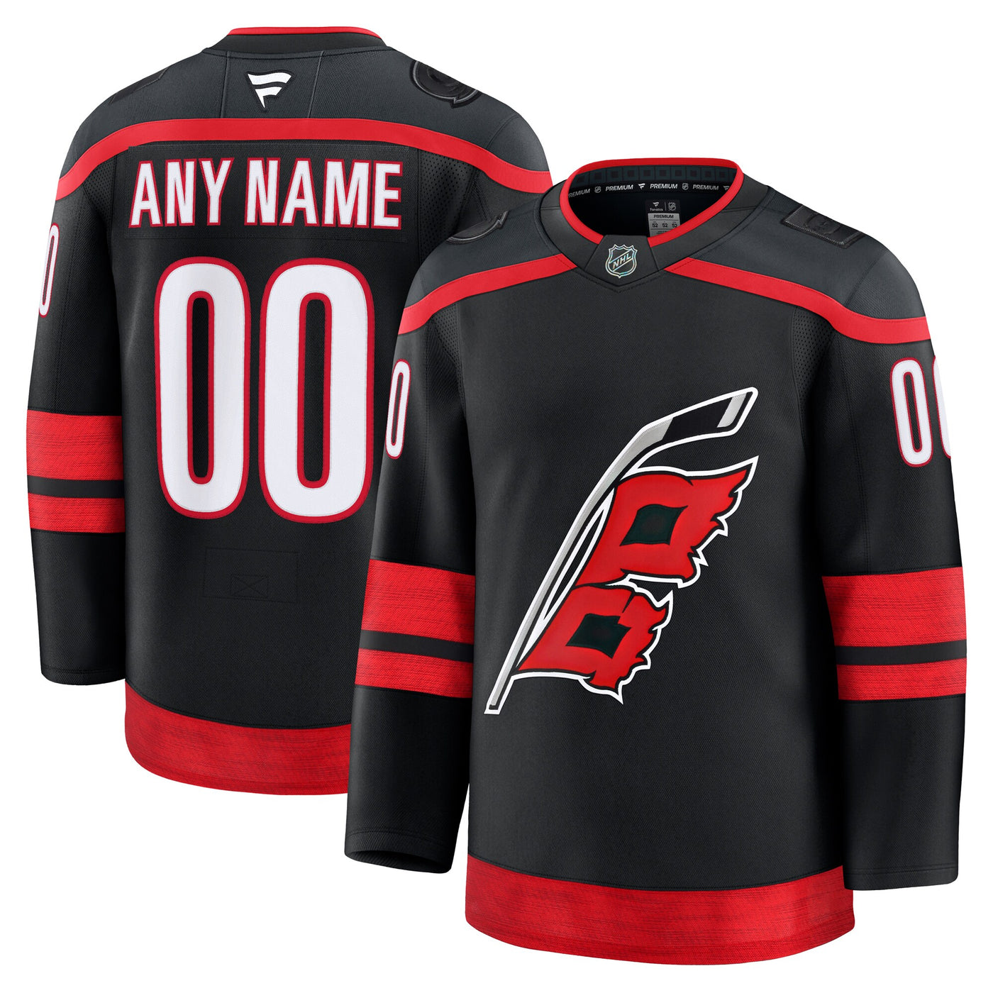 Carolina Hurricanes Fanatics Black Home Premium Custom Jersey