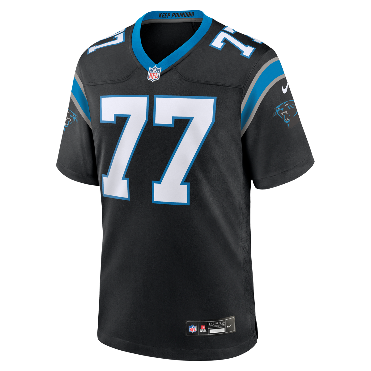 Carolina Panthers Luke Fortner Black Team Game Jersey