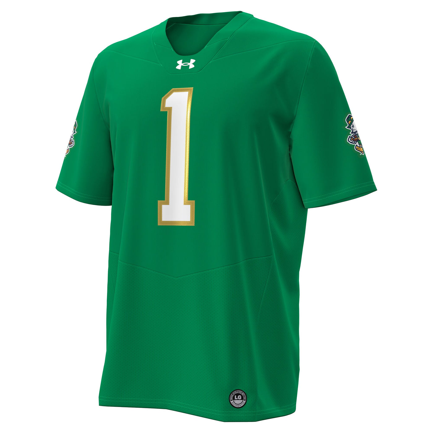 Under Armour #1 Kelly Green Notre Dame Fighting Irish Irish Wear Green Football Twill Replica Jersey