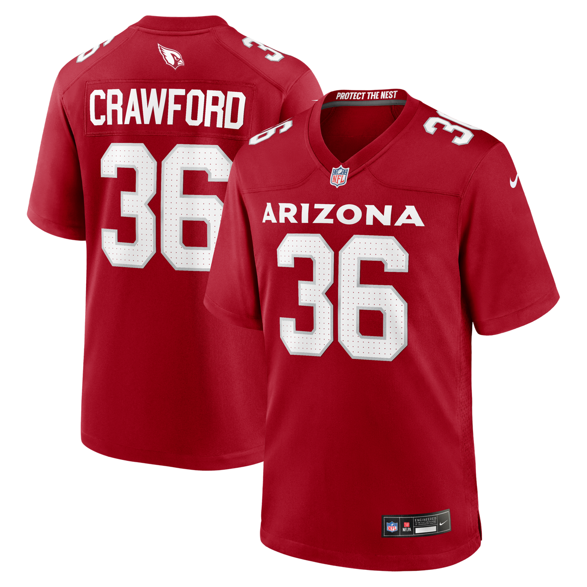 Arizona Cardinals Kitan Crawford Cardinal Team Game Jersey