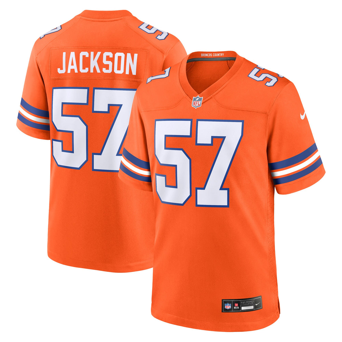 Denver Broncos Tom Jackson Orange Retired Player Alternate Game Jersey