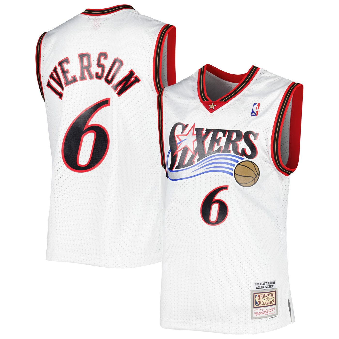 Mitchell & Ness Allen Iverson White Philadelphia 76ers 2002/03 Hardwood Classics Swingman Jersey