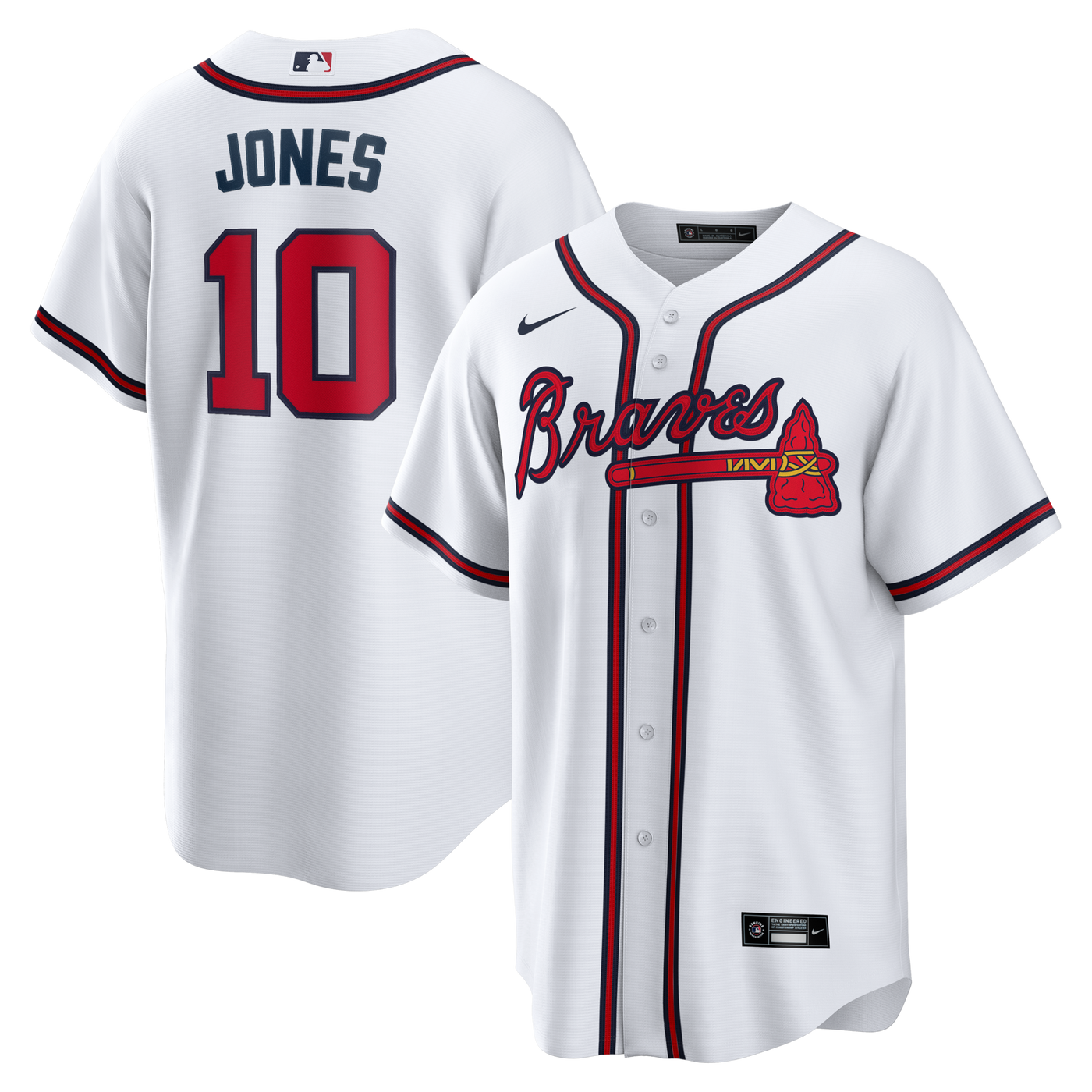 Atlanta Braves Chipper Jones Nike White Home Retired Player Replica Jersey
