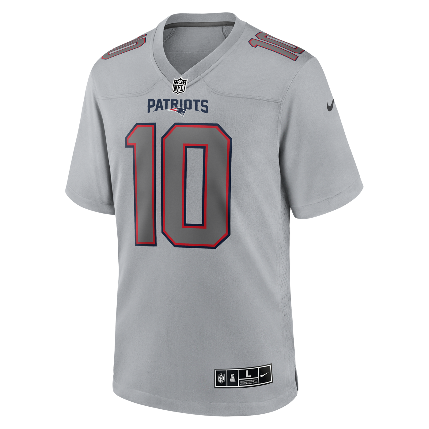 New England Patriots Drake Maye Nike Gray Atmosphere Fashion Game Jersey