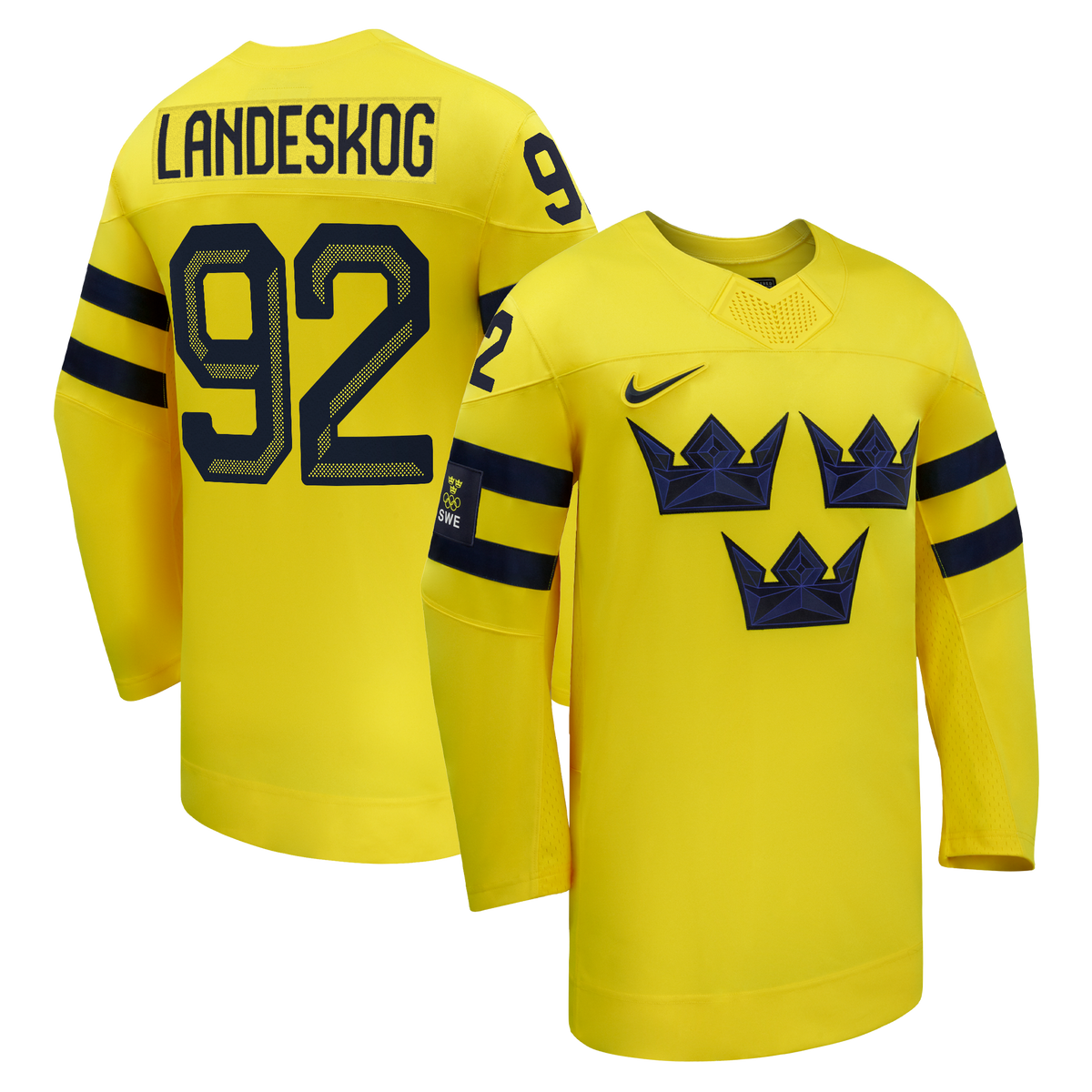 Sweden Hockey Gabriel Landeskog Yellow 2026 Away Replica Jersey