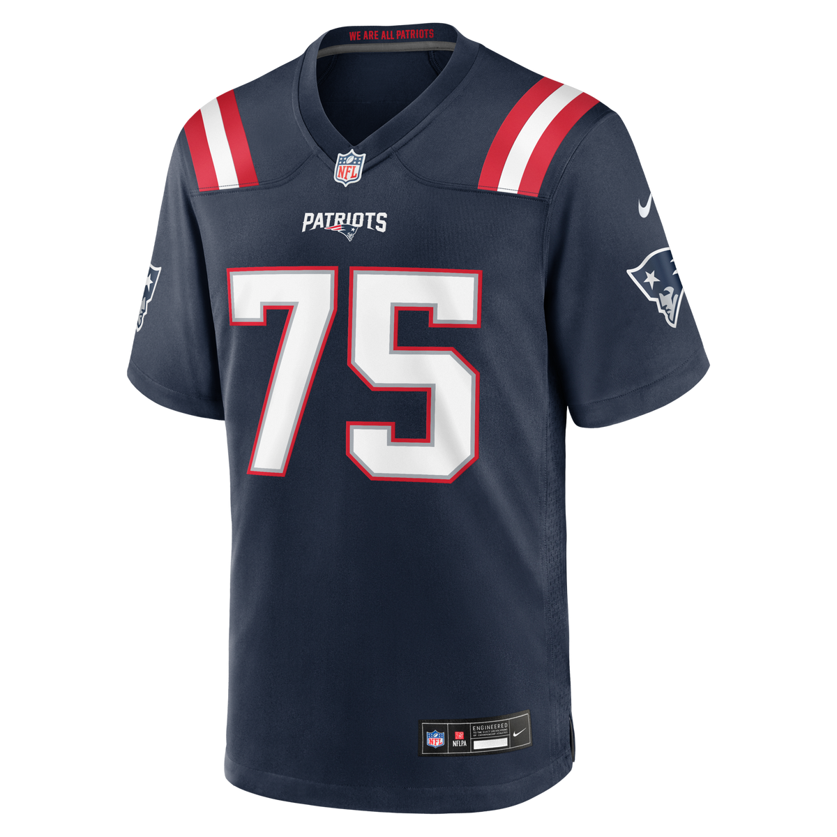 New England Patriots Alijah Vera-Tucker Navy Team Game Jersey