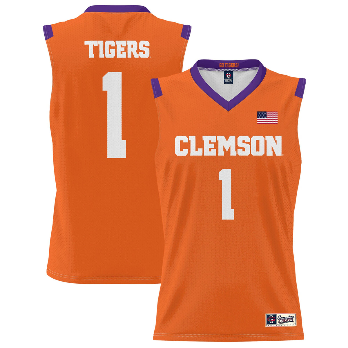 #1 Clemson Tigers GameDay Greats Lightweight Basketball Jersey - Orange