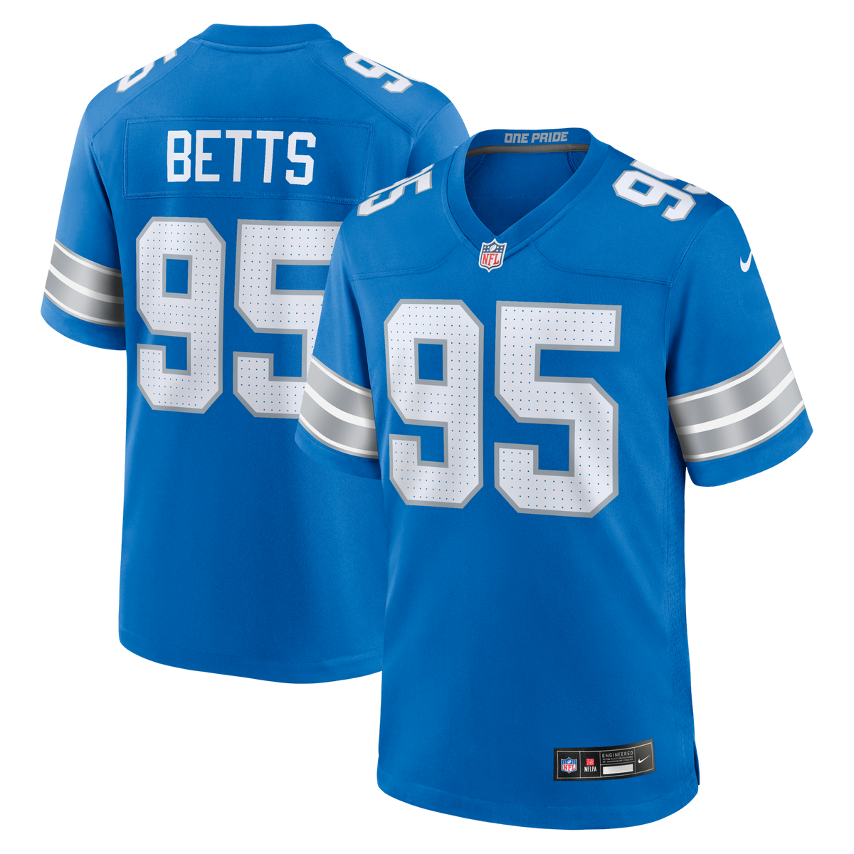 Detroit Lions Mathieu Betts Blue Game Jersey