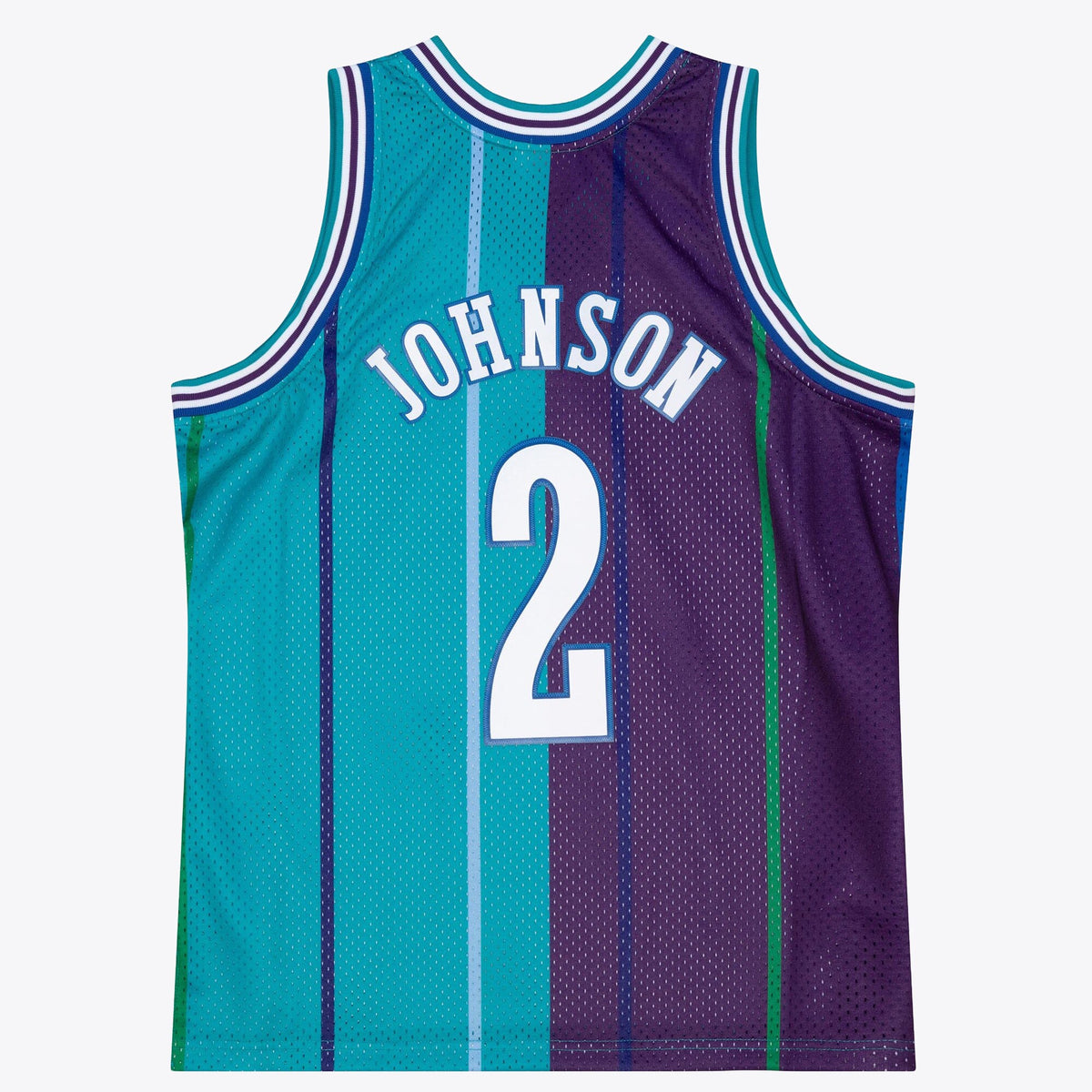Charlotte Hornets Mitchell & Ness Larry Johnson 1992 Split Swingman Jersey