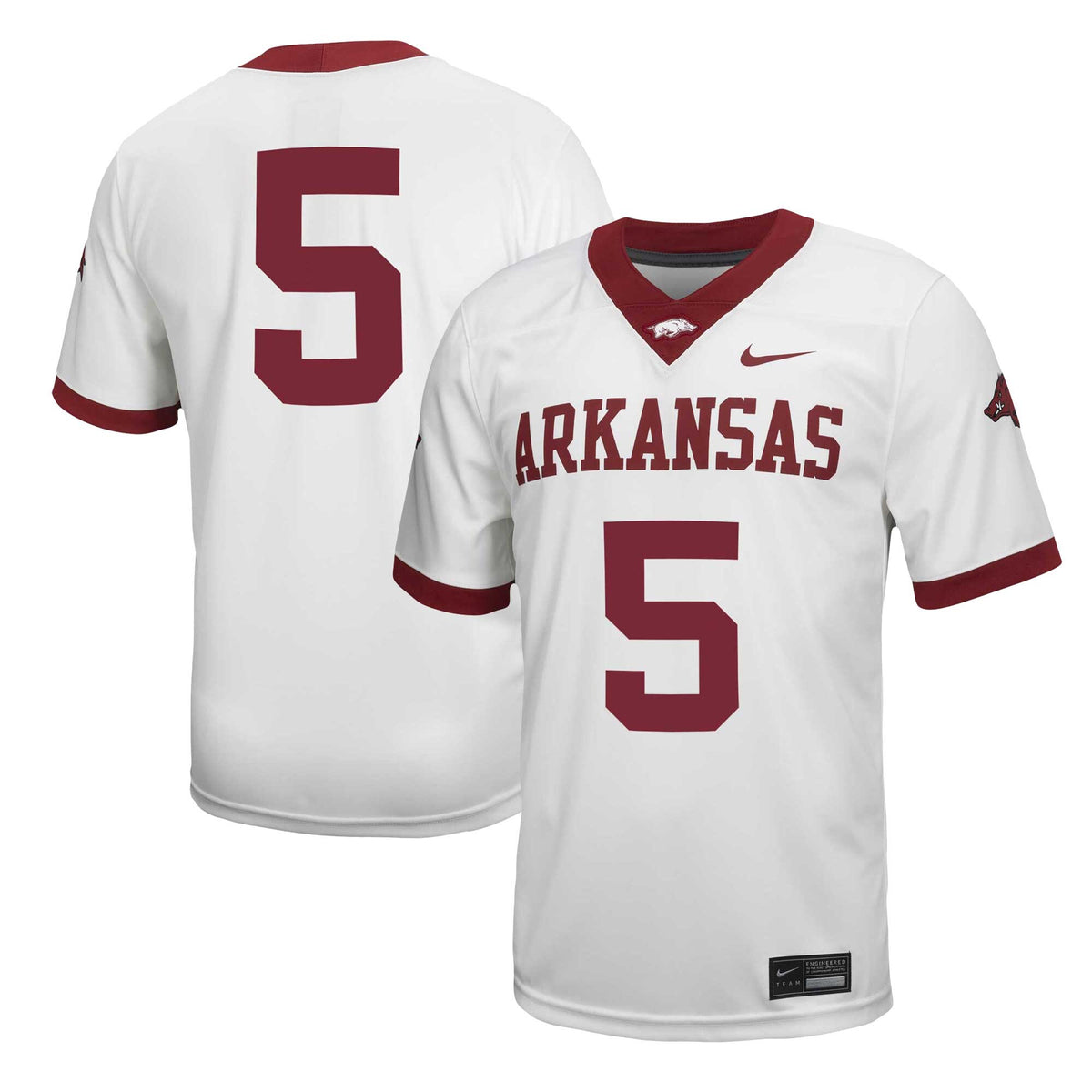 #5 Arkansas Razorbacks Untouchable Football Jersey – White