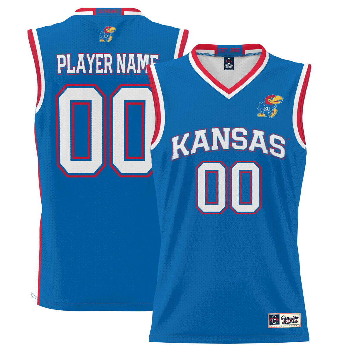 Kansas Jayhawks GameDay Greats Lightweight NIL Pick-A-Player Basketball Jersey - Royal