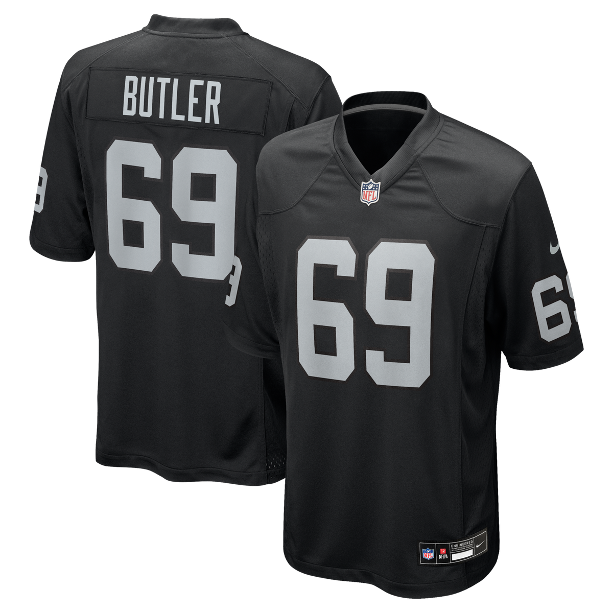 Las Vegas Raiders Adam Butler Black Team Game Jersey
