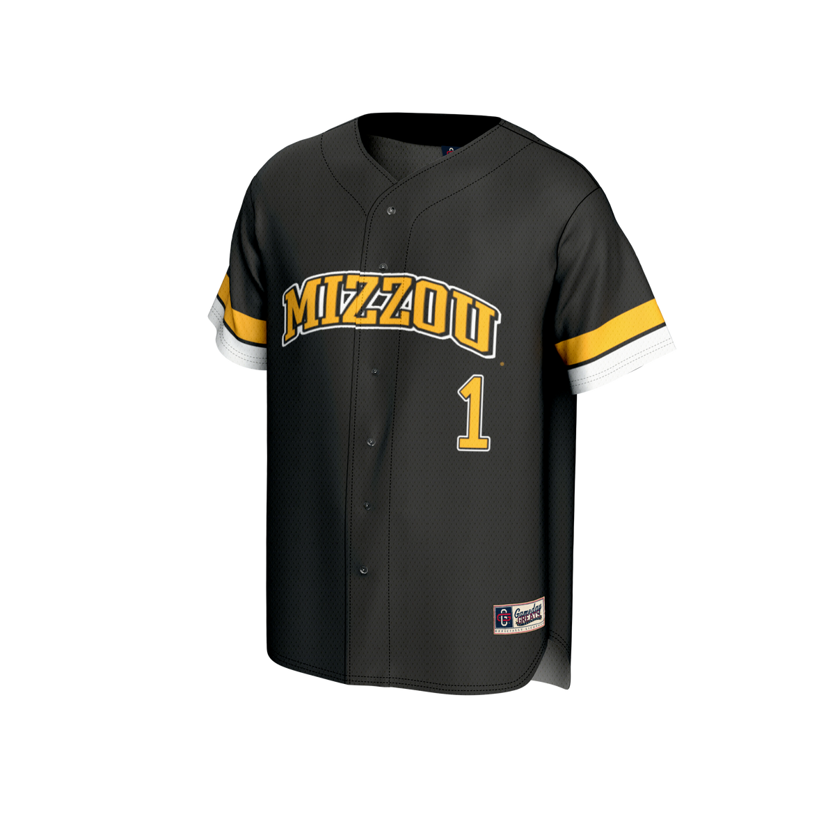 #1 Missouri Tigers GameDay Greats Lightweight Collegiate Baseball Fashion Jersey - Black