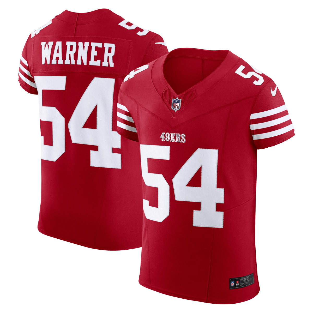 San Francisco 49ers Fred Warner Scarlet Team Vapor F.U.S.E. Elite Jersey