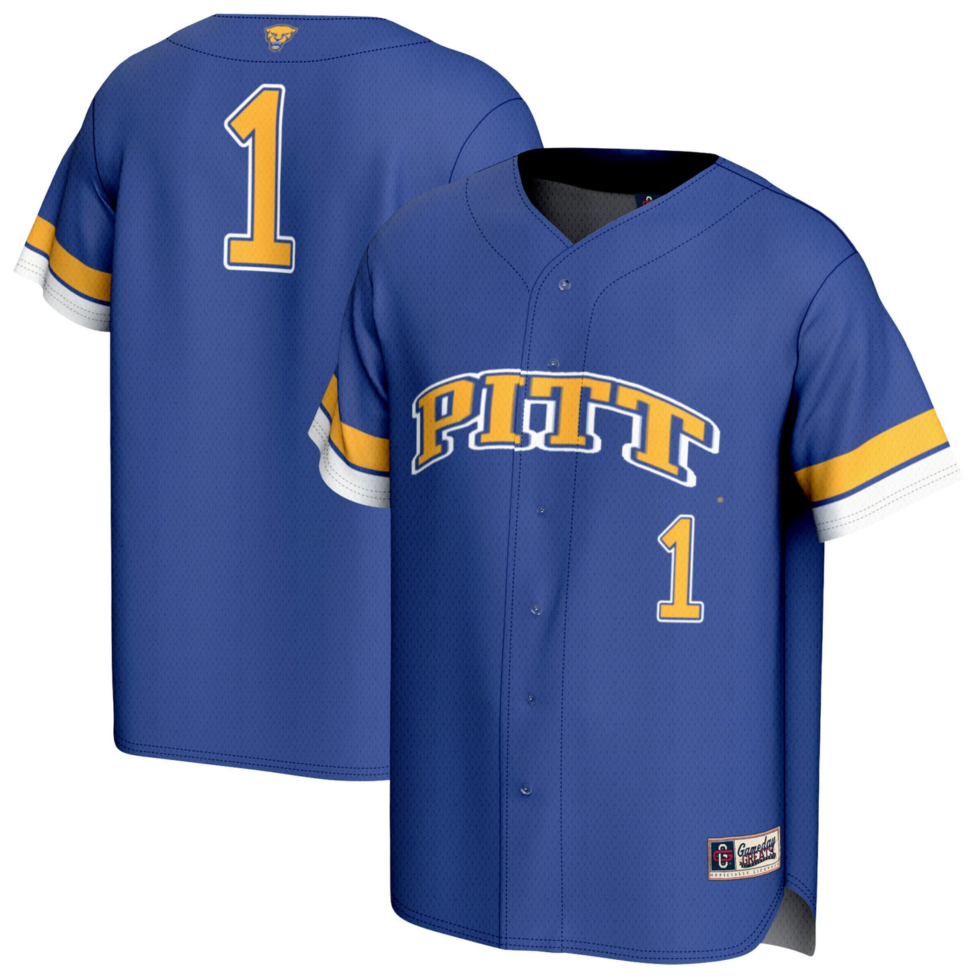 GameDay Greats #1 Royal Pitt Panthers Lightweight Collegiate Baseball Fashion Jersey