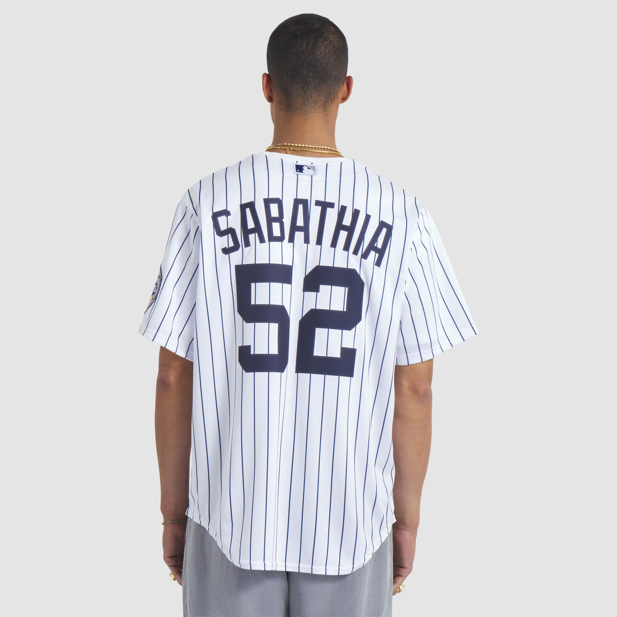 New York Yankees CC Sabathia White 2025 Baseball Hall of Fame Name & Number Retired Replica Jersey