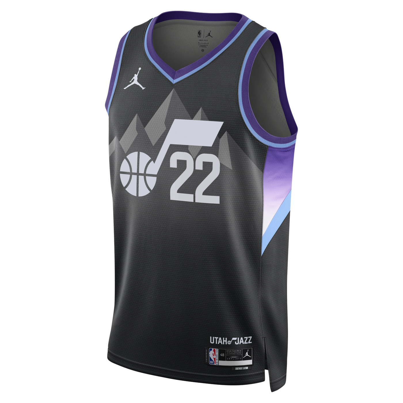 Utah Jazz Jordan Brand Statement Edition Swingman Jersey - Black - Darryn Peterson -