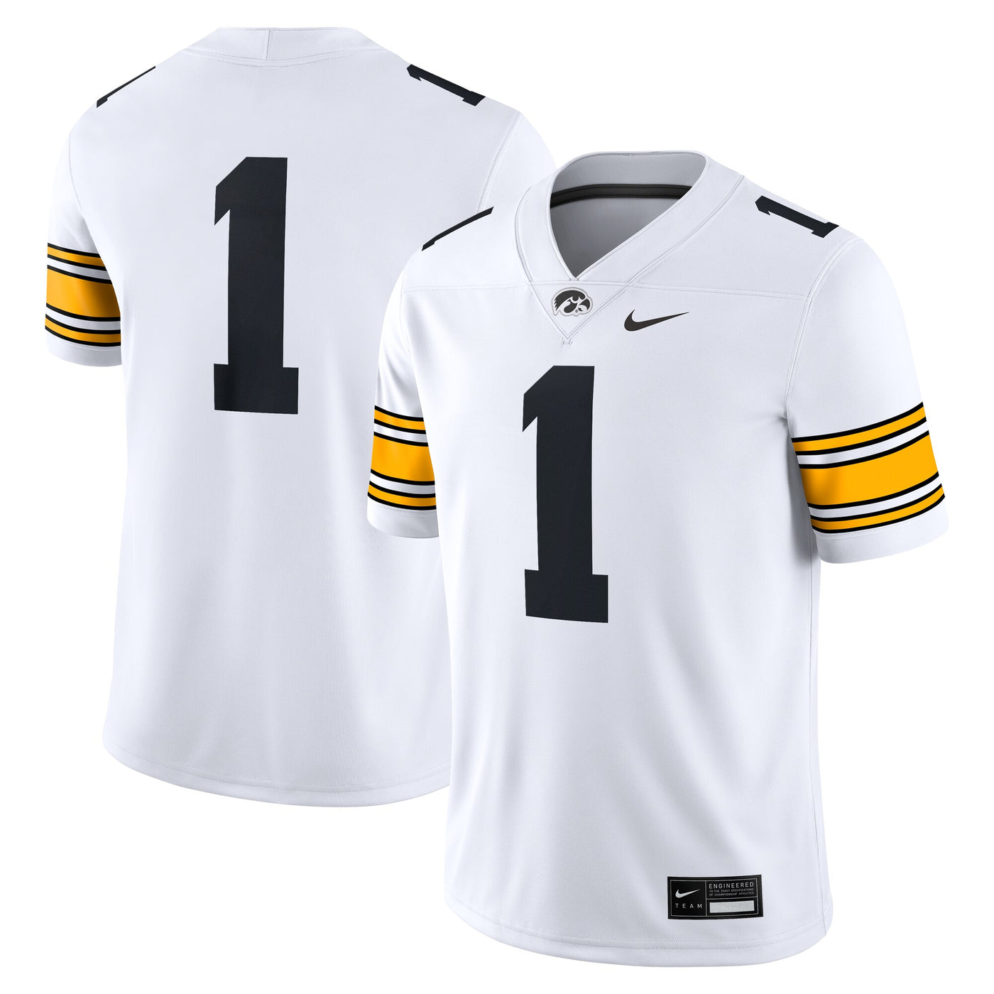 Nike #1 White Iowa Hawkeyes Game Jersey