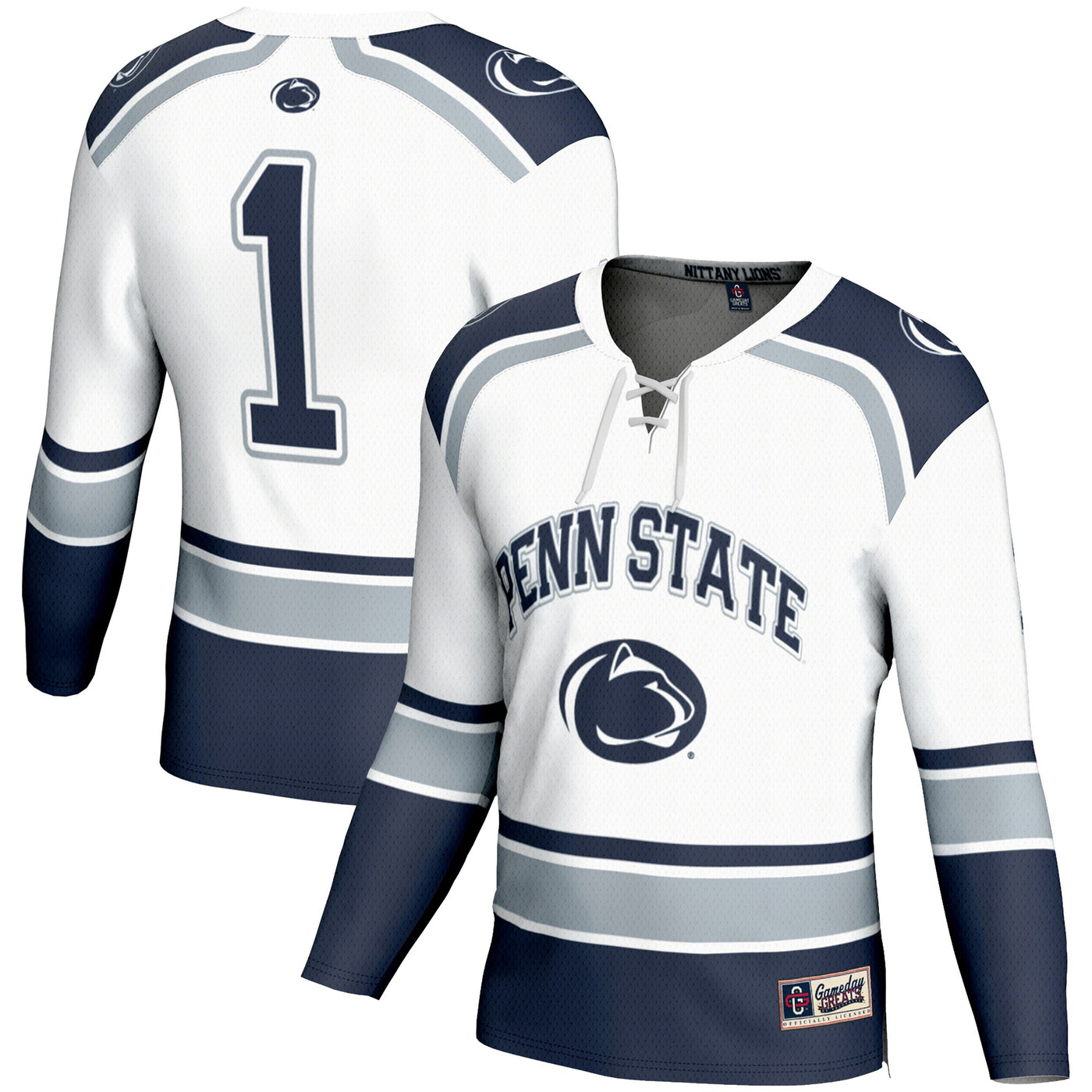 GameDay Greats #1 White Penn State Nittany Lions Hockey Jersey