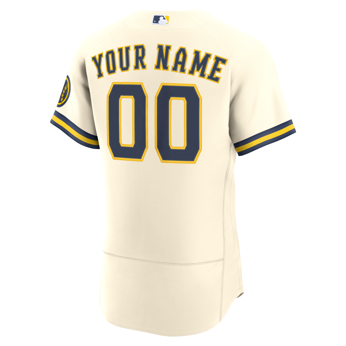 Milwaukee Brewers Cream Home Authentic Custom Jersey