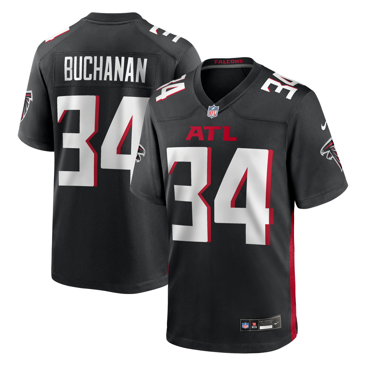 Atlanta Falcons Ray Buchanan Black Game Retired Player Jersey