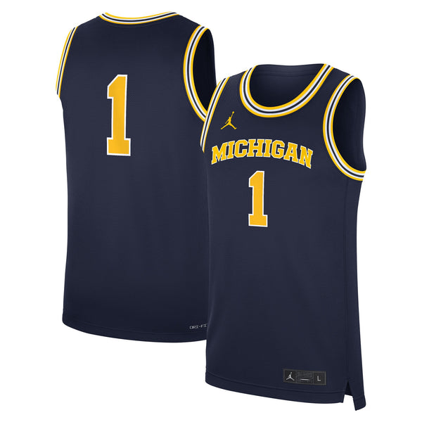 Jordan Brand Navy Michigan Wolverines Road Replica Basketball Jersey