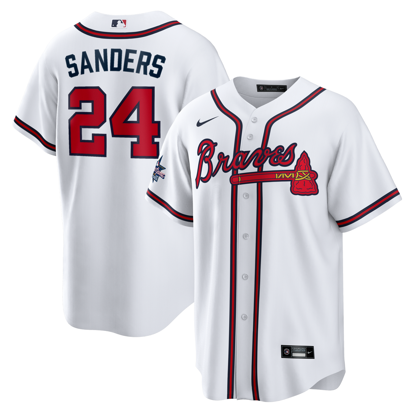 Atlanta Braves Deion Sanders Nike White Home Retired Player Replica Jersey