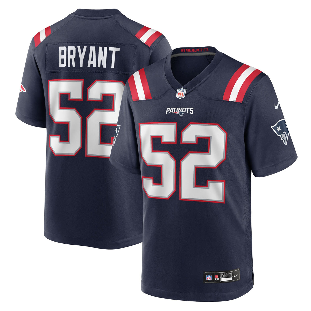 New England Patriots Marcus Bryant Navy Team Game Jersey