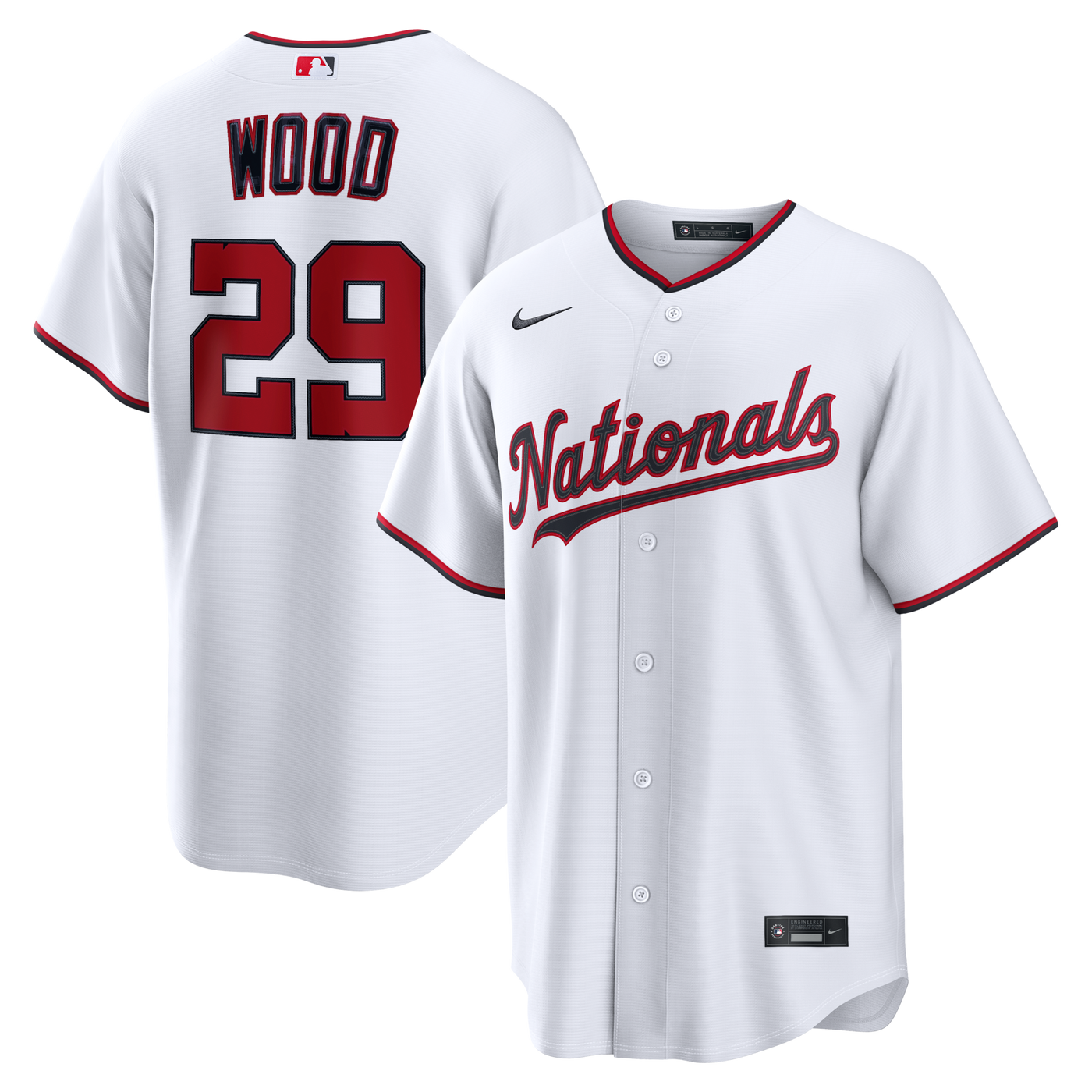 Washington Nationals James Wood Nike White Home Replica Jersey