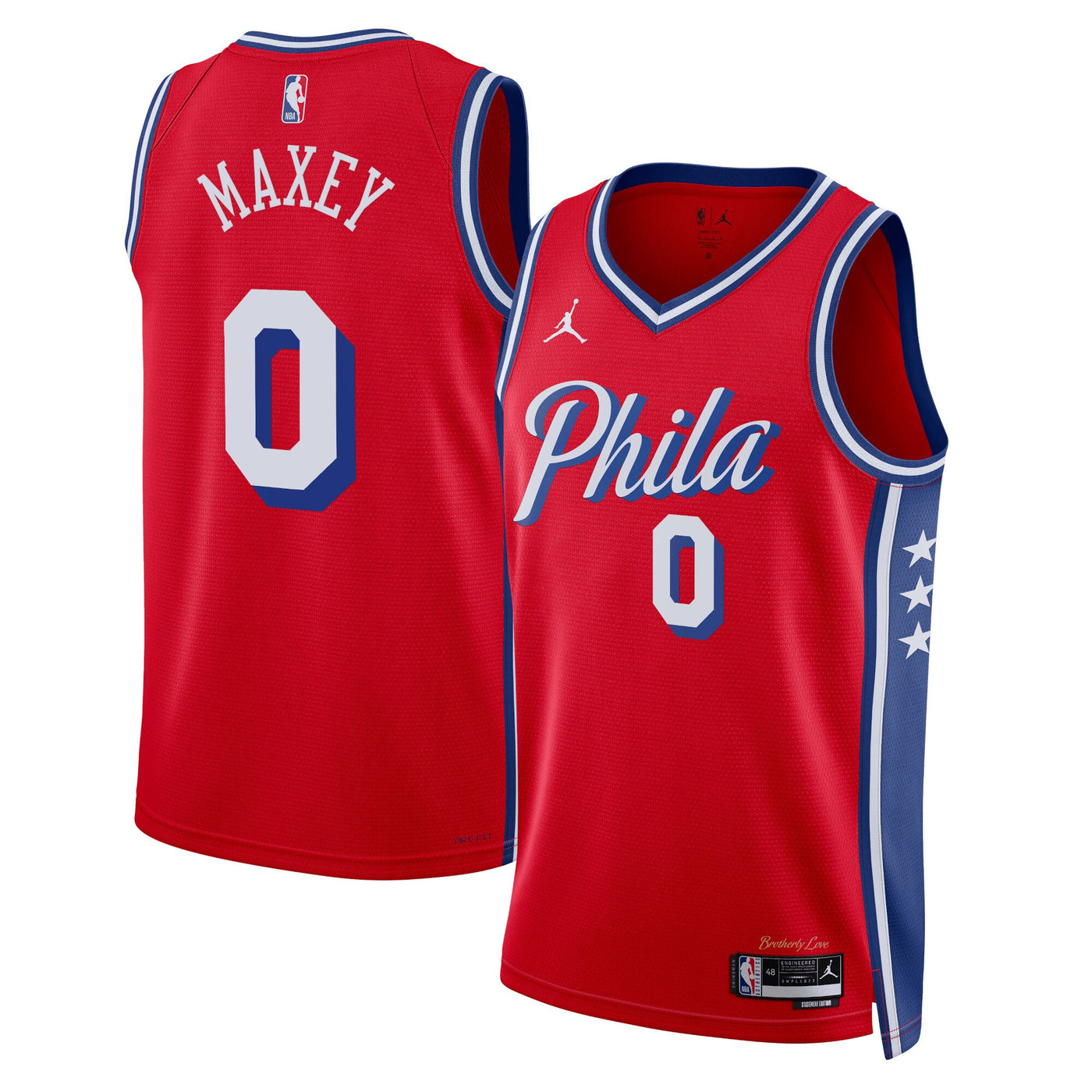 Philadelphia 76ers Jordan Statement Edition Swingman Jersey - Red - Tyrese Maxey
