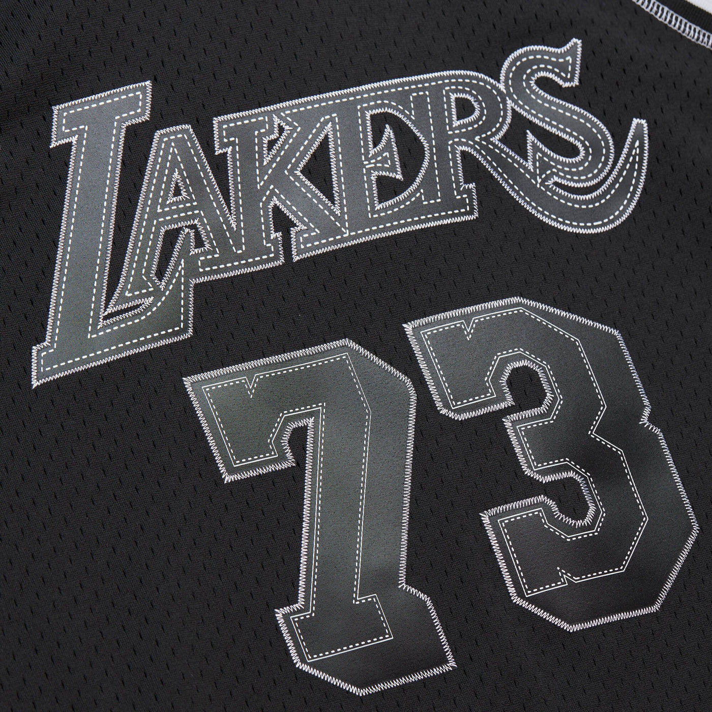 Los Angeles Lakers Mitchell & Ness Dennis Rodman 1998 Contrast 2K Swingman Jersey - Black