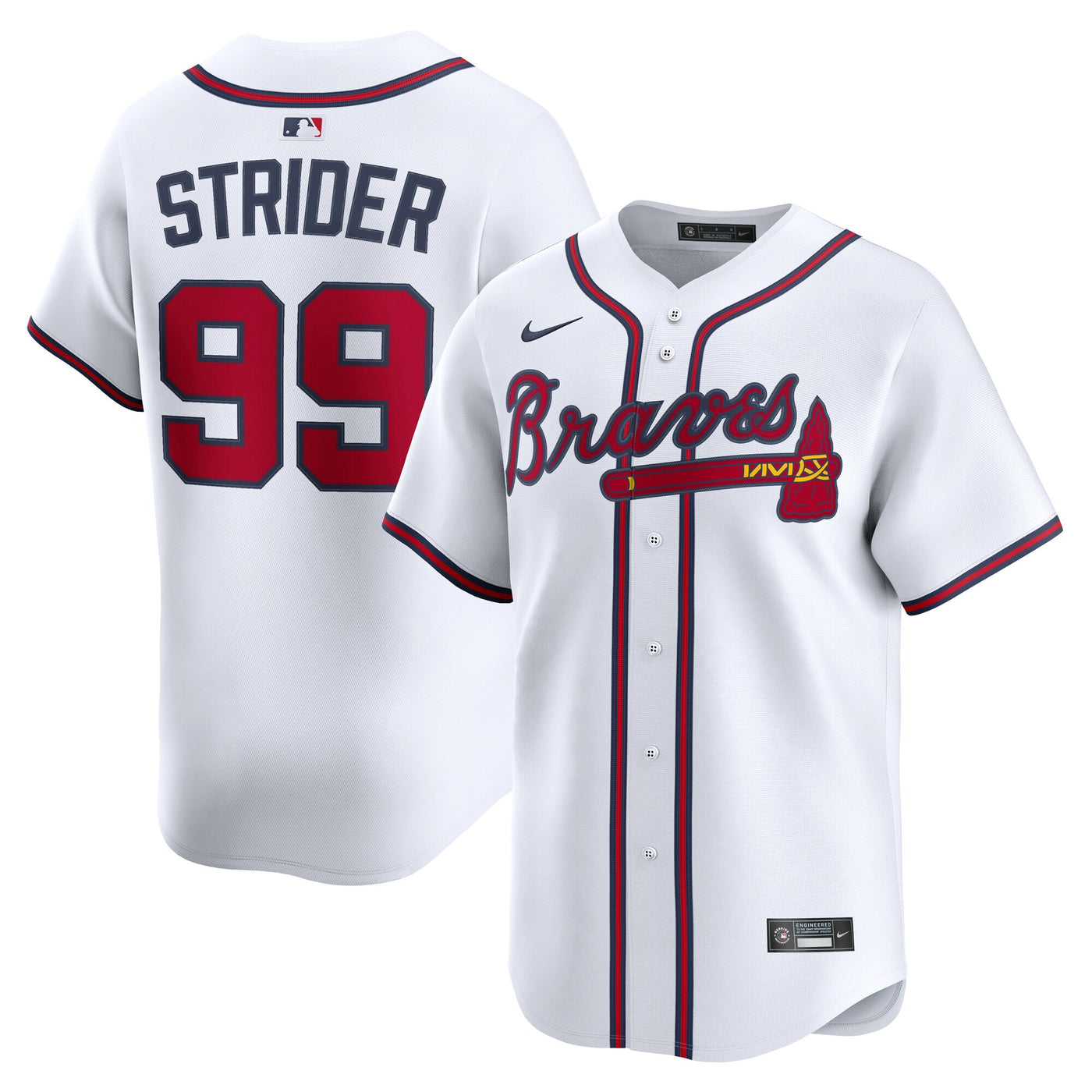 Atlanta Braves Spencer Strider Nike White Home Limited Player Jersey