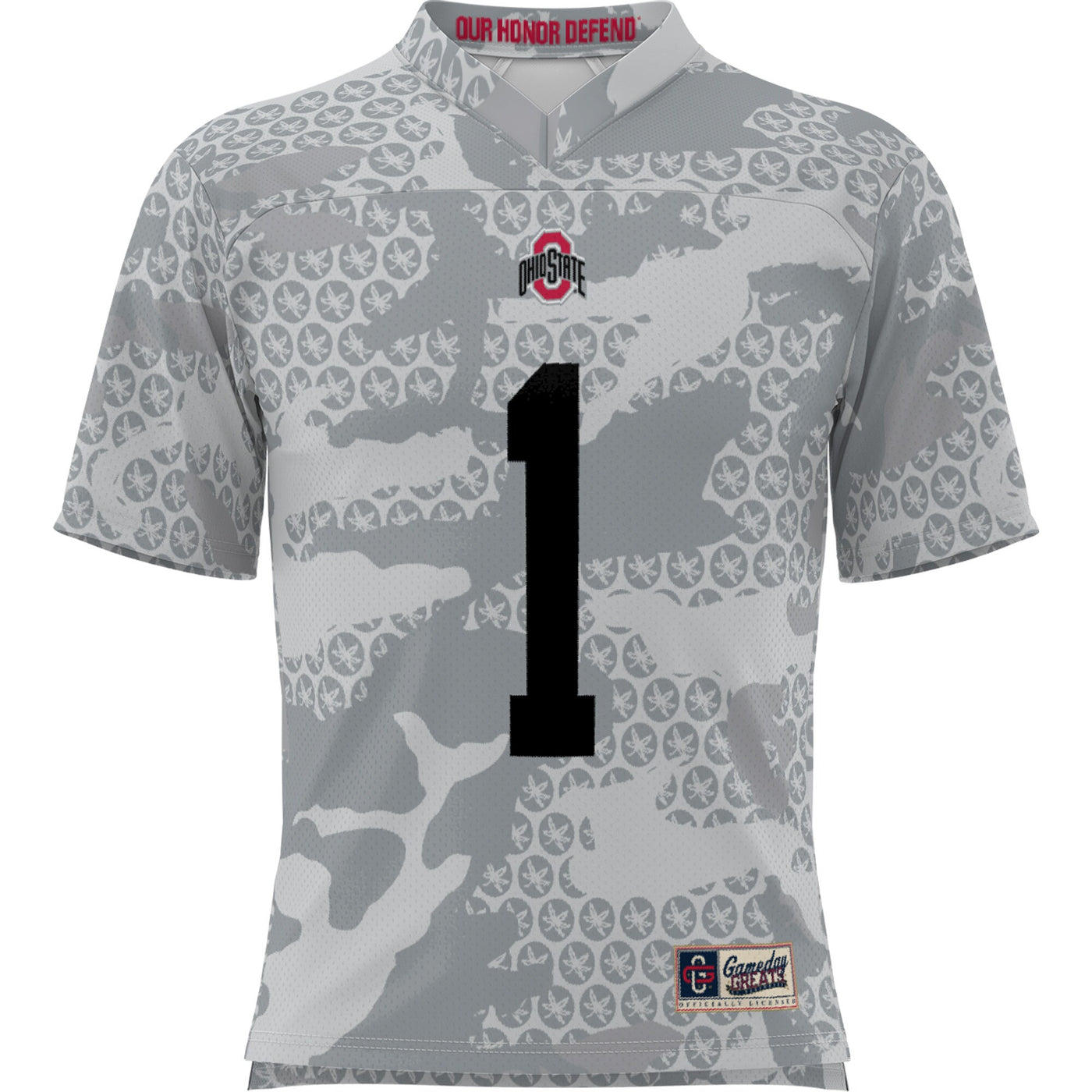 GameDay Greats #1 Gray Ohio State Buckeyes Camo Football Jersey