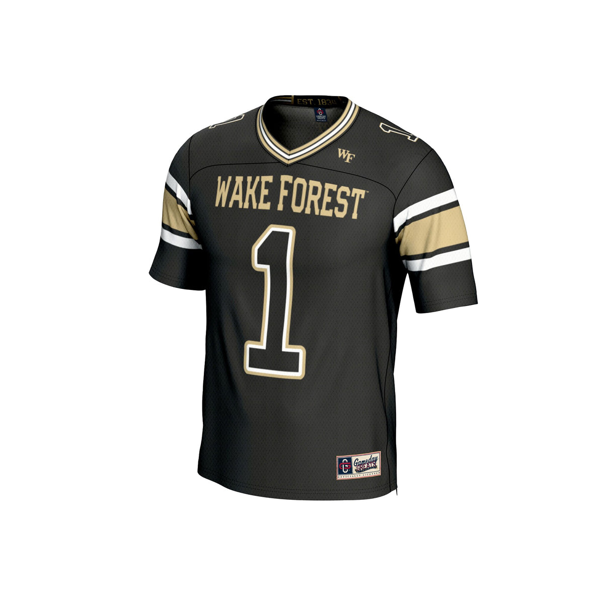 #1 Wake Forest Demon Deacons GameDay Greats Lightweight Football Fashion Jersey - Black