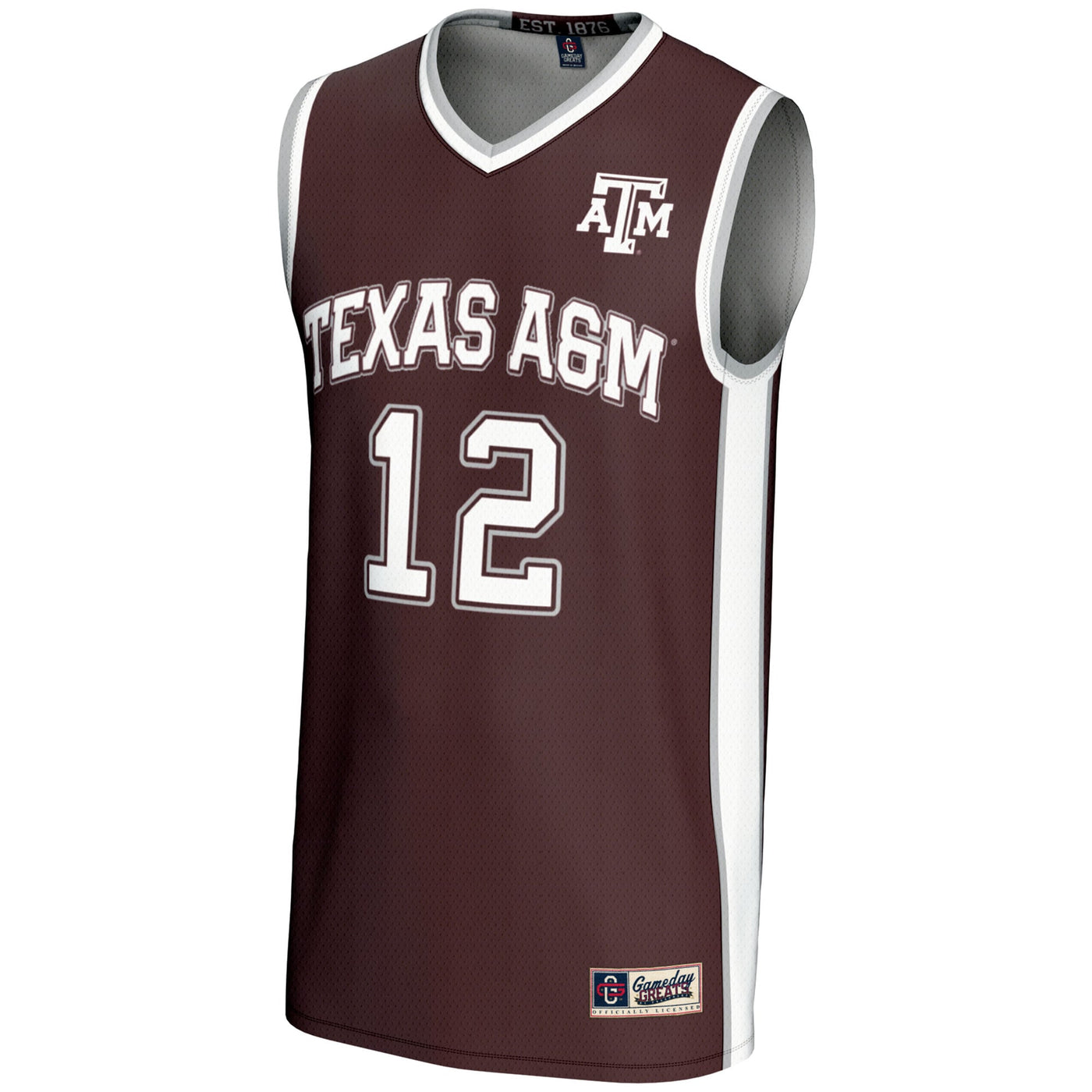 GameDay Greats #12 Maroon Texas A&M Aggies Basketball Lightweight Fashion Jersey