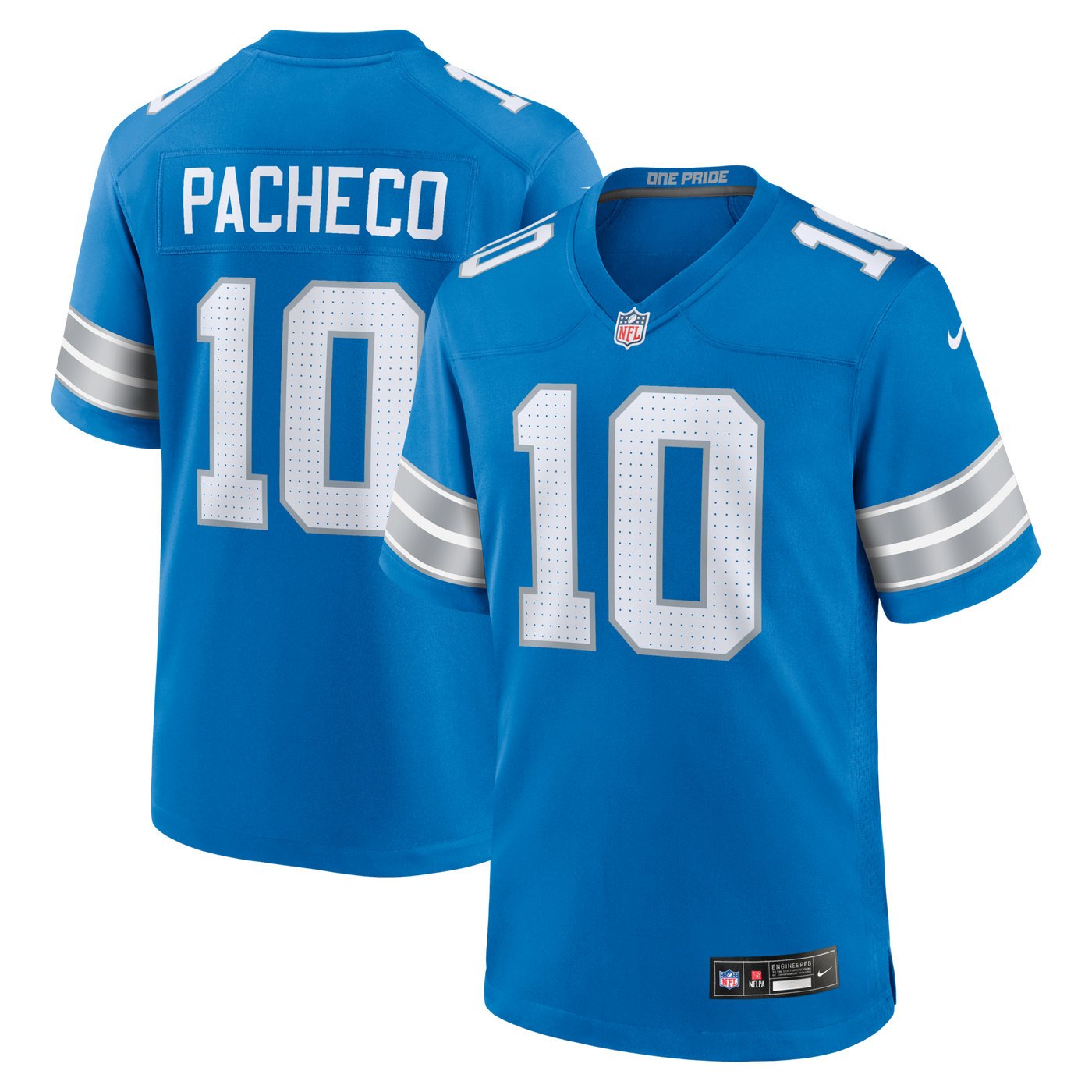 Detroit Lions Isiah Pacheco Nike Blue Team Game Jersey