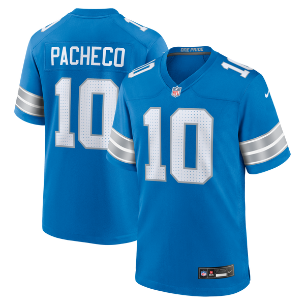 Detroit Lions Isiah Pacheco Nike Blue Team Game Jersey