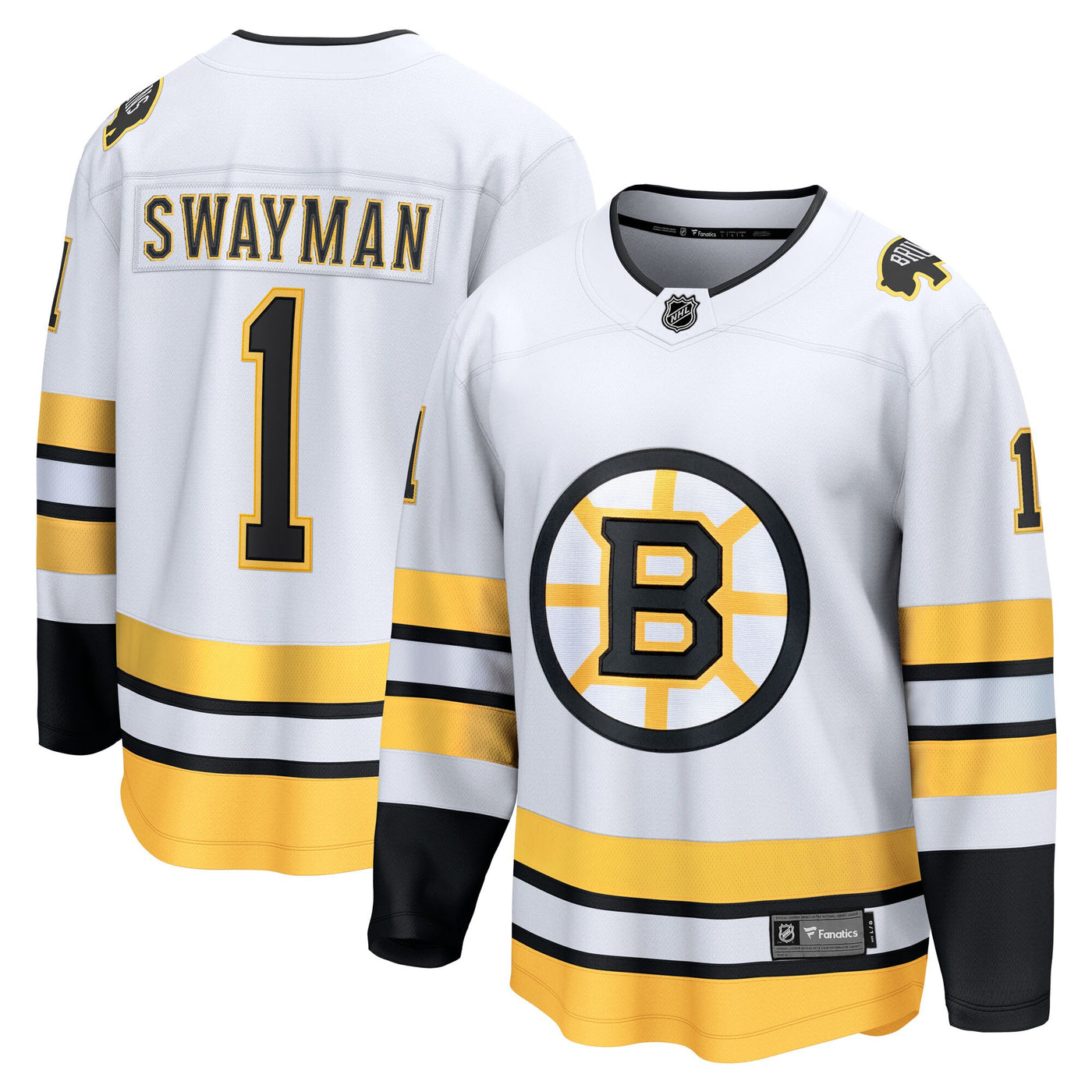 Boston Bruins Jeremy Swayman Fanatics White Away Breakaway Player Jersey