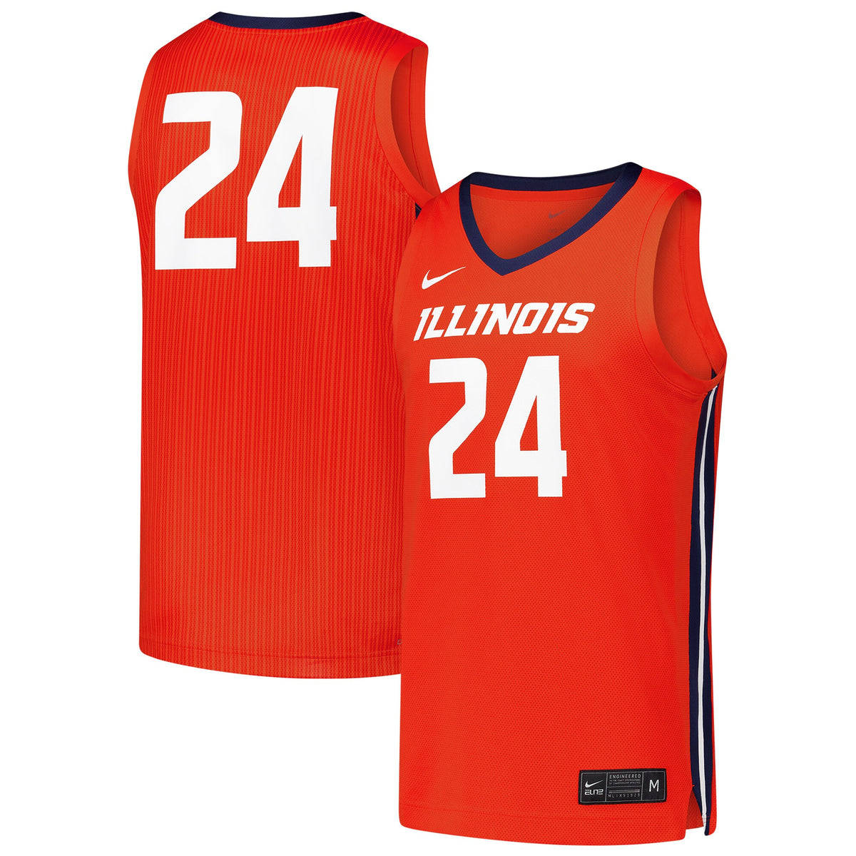 #24 Illinois Fighting Illini Replica Basketball Jersey - Orange