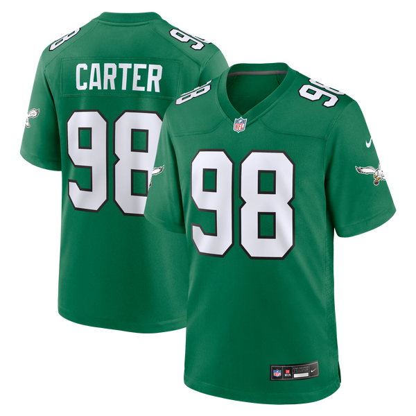 Philadelphia Eagles Jalen Carter Nike Kelly Green Alternate Game Jersey