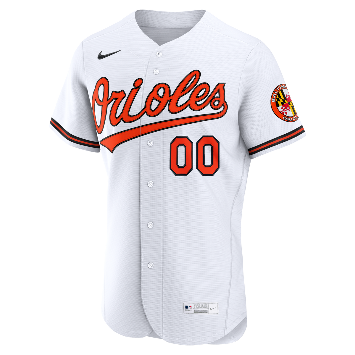 Baltimore Orioles White Home Authentic Custom Jersey