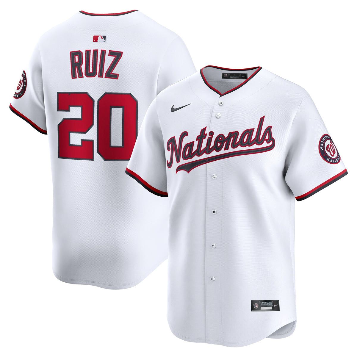 Washington Nationals Keibert Ruiz White Home Limited Player Jersey