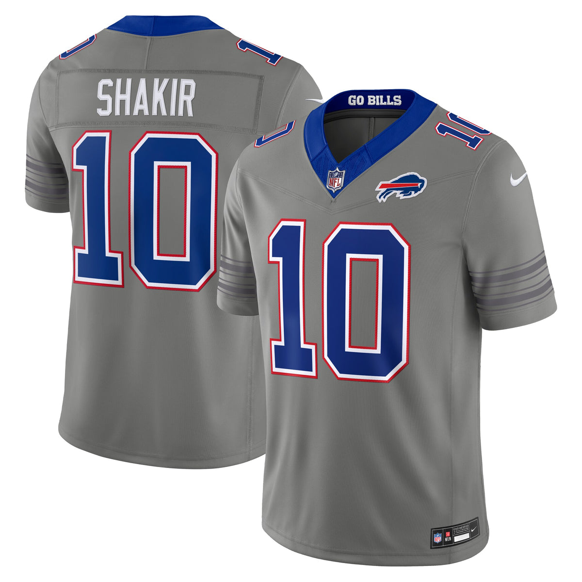 Buffalo Bills Khalil Shakir Gray Nickel City Vapor F.U.S.E. Stitched Limited Jersey