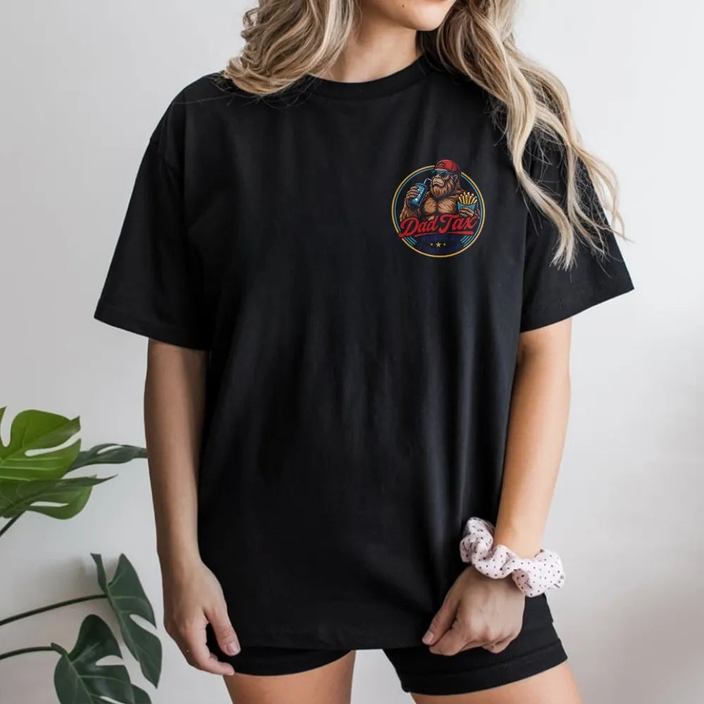Dad Tax Funny T-Shirt | Retro Gorilla Humor Graphic | Soft Cotton Tee | Unique Father's Day Gift for Dad