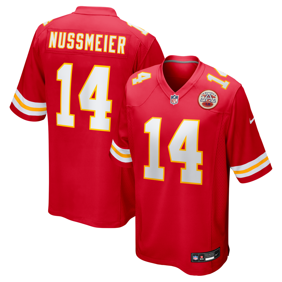 Kansas City Chiefs Garrett Nussmeier Red Game Jersey