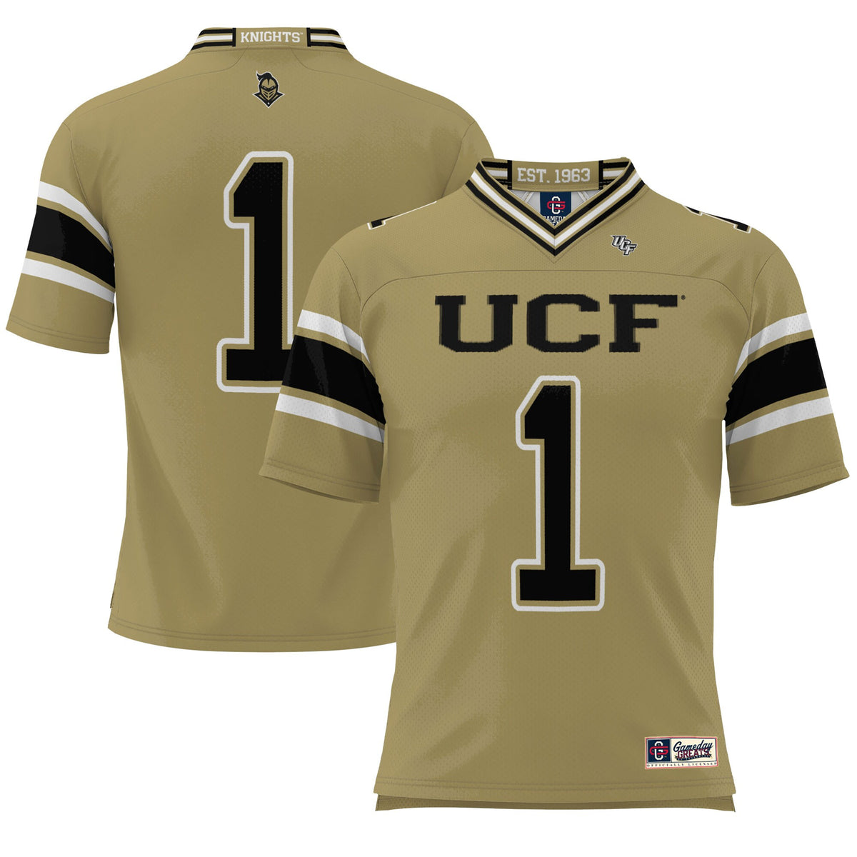 #1 UCF Knights GameDay Greats Endzone Football Jersey - Gold