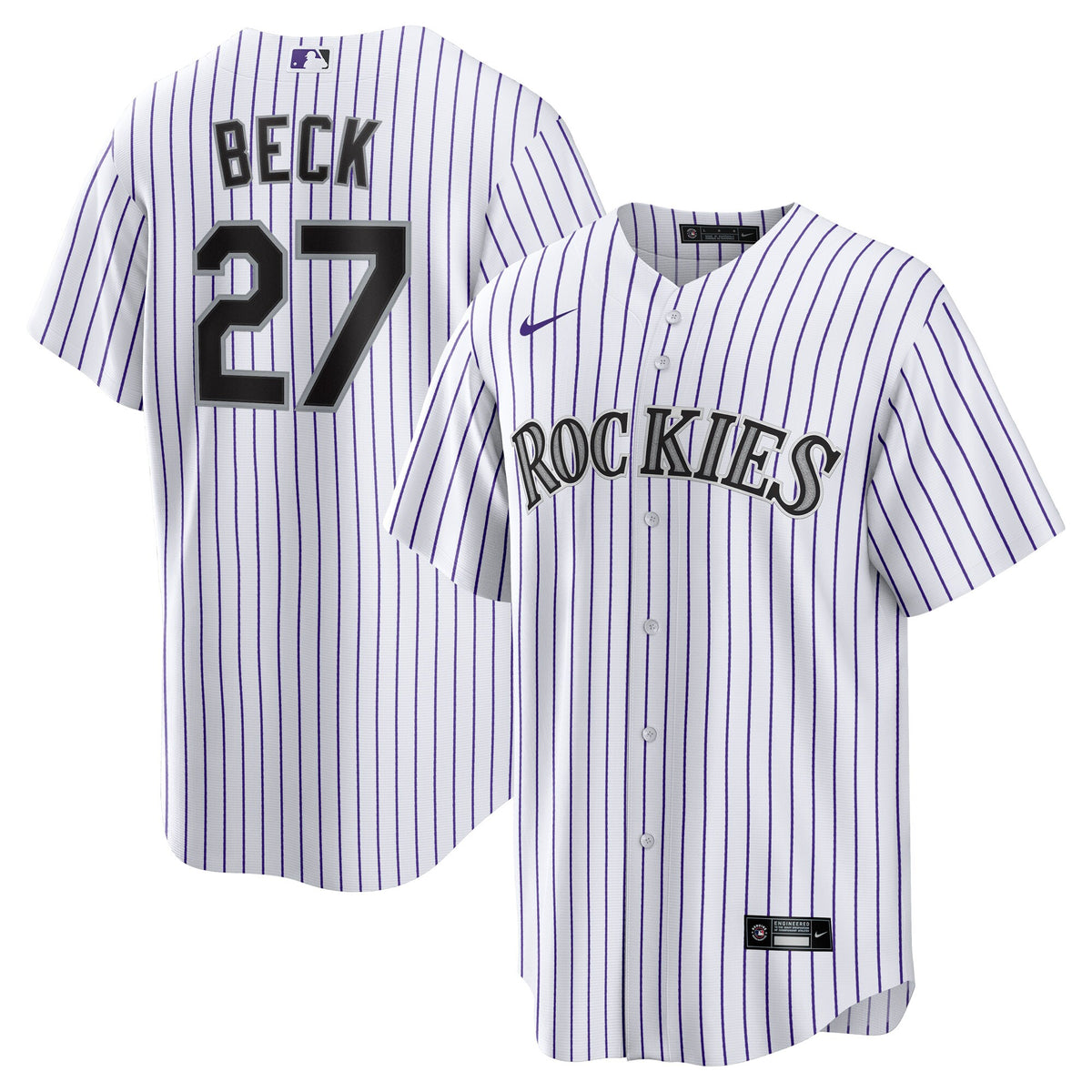 Colorado Rockies Jordan Beck White Home Replica Jersey